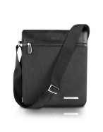 Bricand#39;s Pininfarina - Black Nylon and Leather Flap Messenger Bag