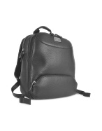 Bricand#39;s Pininfarina - Menand#39;s Black Pebble Leather Zippered Backpack