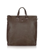Bricand#39;s Safari - Brown Croco Stamped Micro-Suede Large Tote Bag
