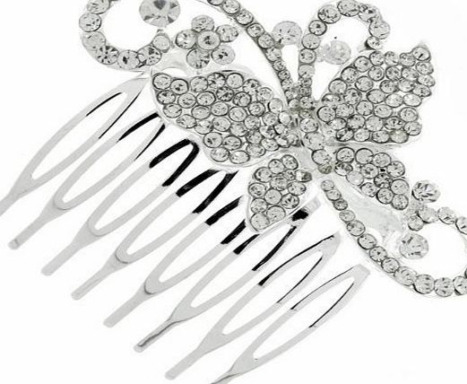 Bridal Wedding Accessories.co.uk Vintage Petite Butterfly Austrian Crystal Bridal Hair Comb Clip