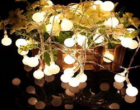 Bright B-right 4.5m/ 14.8ft 40 Leds Fairy Lights, String Light with Warm White Ball for Christmas, Wedding, Valentines Day, Holidays, Celebrations, Party, Games Decoration (40 leds globe string lights)