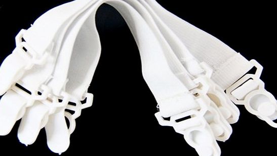 Brightake 4pcs Bed Clip Sheet Buckles Fasteners Garter White