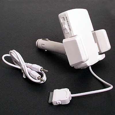 iPod 3 in 1 car kit (White) for ipod nano and