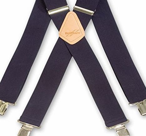 brimarc NAVY BLUE PLAIN MENS WORK FASHION BRACES 2`` 50MM WIDE BRIMARC