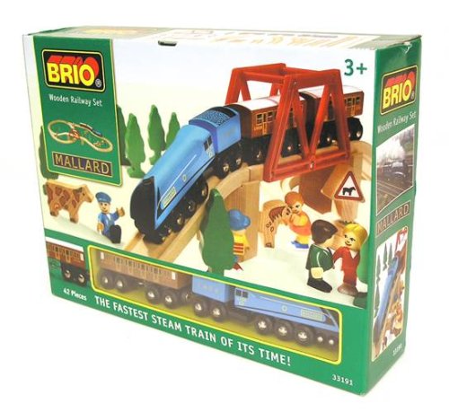 Brio 33191 Wooden Railway System: Mallard Train Set Model Railways and 