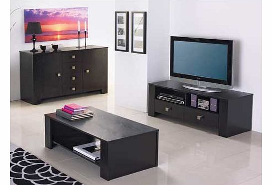 Brisbane 2 Door 4 Drawer Sideboard - Black Ash