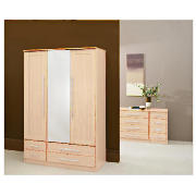 Brisbane 3 door (Centre Mirror) 4 drawer Robe,
