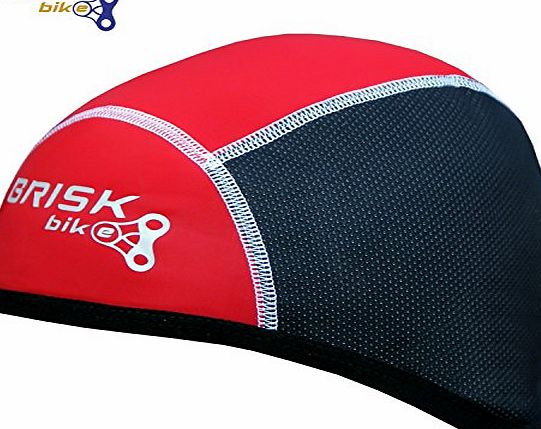 Brisk Bike Brisk cycling skull cap under helmet thermal tight fit warm regular size (Red/Black)