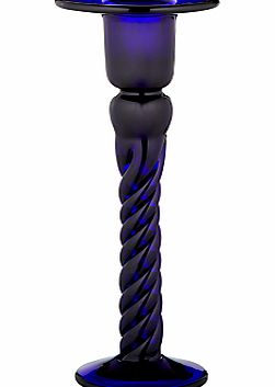 Bristol Blue Glass Twisted Candlestick