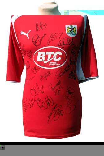 Bristol City fully signed 2008 home shirt
