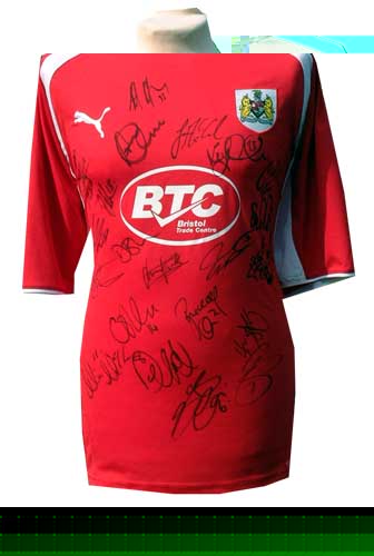 Bristol City fully signed 2008 home shirt