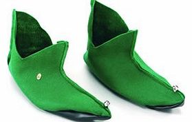 Bristol Novelties NEW GREEN FELT SHOES ELF PIXIE PETER PAN FANCY DRESS