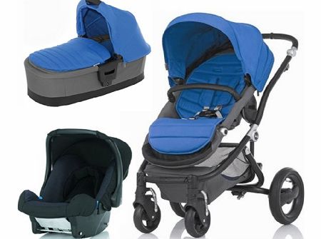 Britax Affinity Black 3 in 1 Travel System Blue