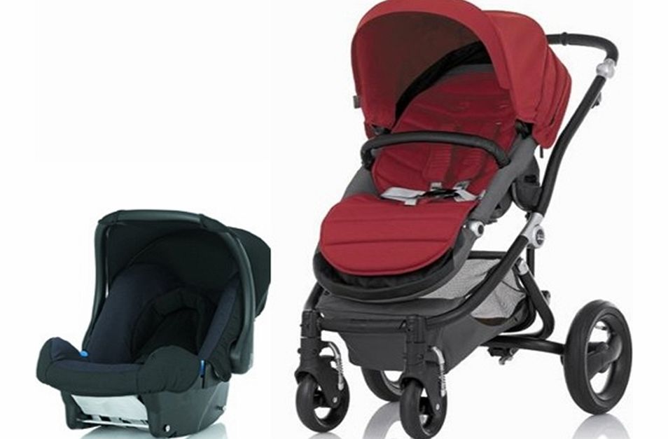 Britax Affinity Black Frame Travel System Chilli