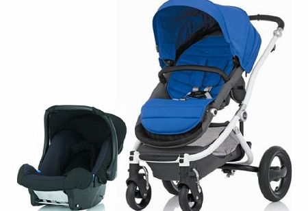 Britax Affinity White Frame Travel System Blue Sky