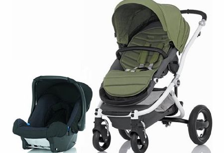 Britax Affinity White Frame Travel System Cactus