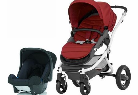 Britax Affinity White Frame Travel System Chilli
