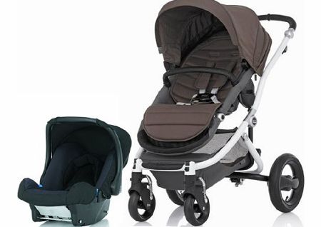 Britax Affinity White Frame Travel System Fossil