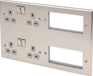 British General, 1228[^]3241F 13A 2 x 2-Gang Combination Plate