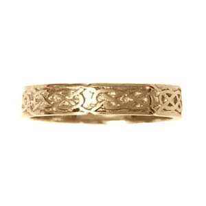 British Jewellery Workshops 9ct Yellow Gold 4mm Celtic Wedding Ring