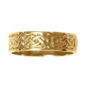 British Jewellery Workshops 9ct Yellow Gold 6mm Celtic Wedding Ring