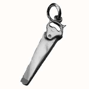 British Jewellery Workshops Sterling Silver Solid Charm Hand saw