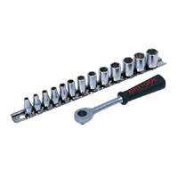 BRITOOL 13 Piece 1/4`` Square Drive Socket Set Plus Free D77 Clutch Ratchet