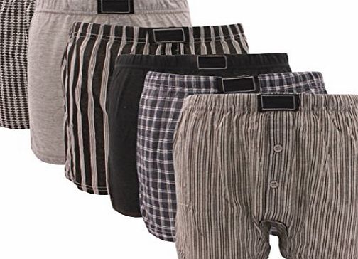 Britwear 6 x Big Size Cotton Boxer Shorts with Button Fly JerseyUnderwear Size:2XL (XXL) King Extra Large Pattern:Assorted Colours / Pattern / Design