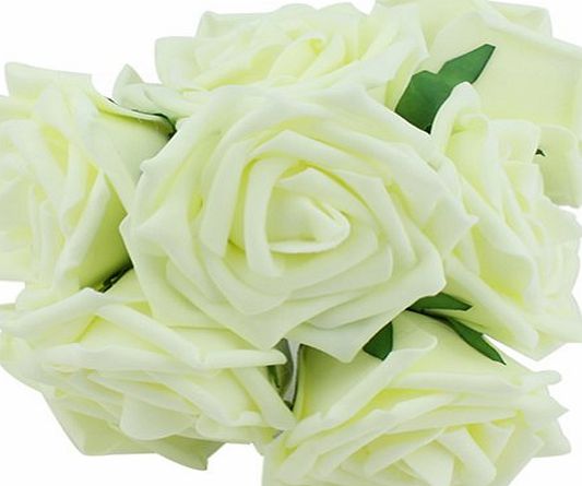 Broadfashion 10pcs Classic White Purple Pink Lvory Beige Rose Flowers for Wedding Bridesmaid Bridal Bouquets Arti