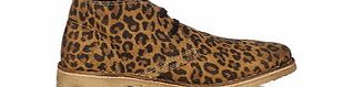 Bronx Camel leather leopard-print ankle boots