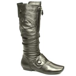 Bronx Female Cody 2-Button Knee Leather Upper in Black, Green