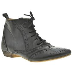 Female Herald Brogue Lace Ank Leather Upper in Black, Light Grey