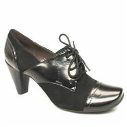 Female Landra Lace Up Patent Upper Back To School in Black