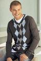 argyle v-neck knit