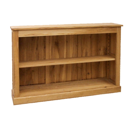 solid oak low bookcase