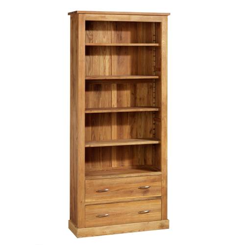 Brooklyn Oak Tall Bookcase, 2 drawer 250.006