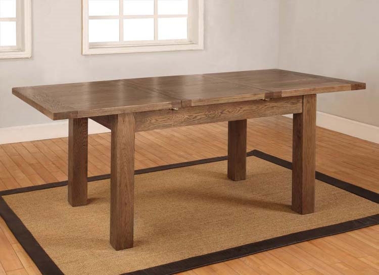 Rustic Oak Small Extending Dining Table