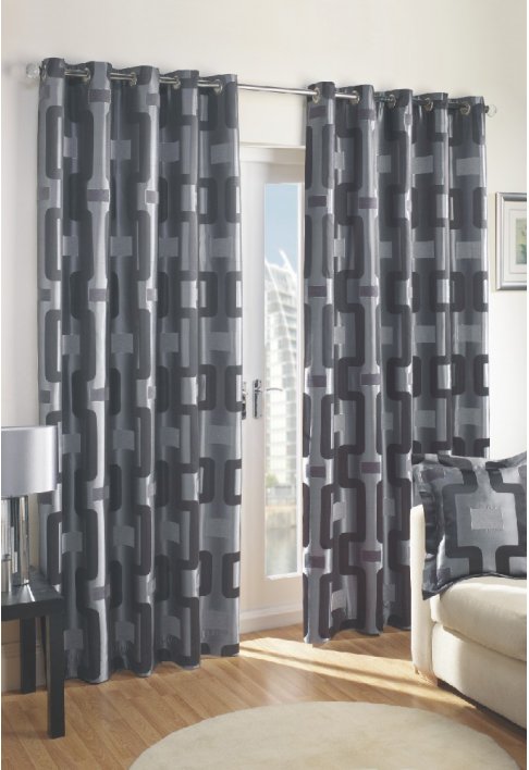 Brooklyn Silver Lined Eyelet Curtains