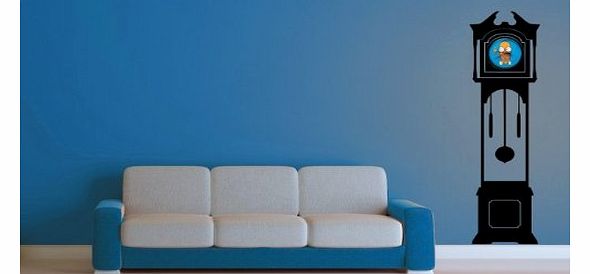 Broomsticker Grandfather Clock Silhouette Wall Sticker - Clock Background (Large: 50cm x 180cm / 20`` x 71``)