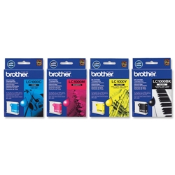 Brother LC1000 CMYK Inkjet Cartridges Value Pack