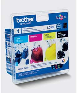 brother LC980 Quad Ink Cartridge Pack
