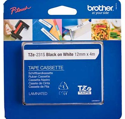 Brother PT-1080 PT-H105 GL-200 TZE-231 Black on White