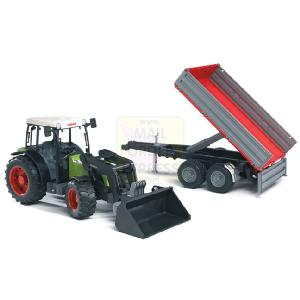 Claas Nectis 267 Tractor With Front Loader And Tipping Trailer