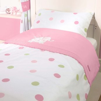 Pink Spotty Elephant Duvet Cover and Pillowcase