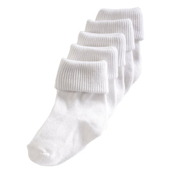 White Roll Top Sock - 5 Pack