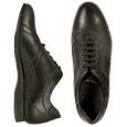 Brunori Black Italian Smooth Leather Lace-up Shoes