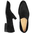 Black Italian Suede Penny Loafer Shoes