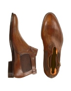 Brunori Menand#39;s Brown Italian Genuine Leather Ankle Strap Boots