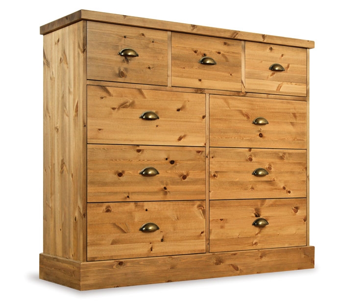 Pine 3 over 6 Drawer Chest