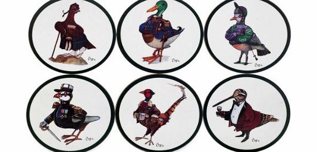 Bryn Parry 6 ``Game Bird`` shooting drinks coasters by Bryn Parry